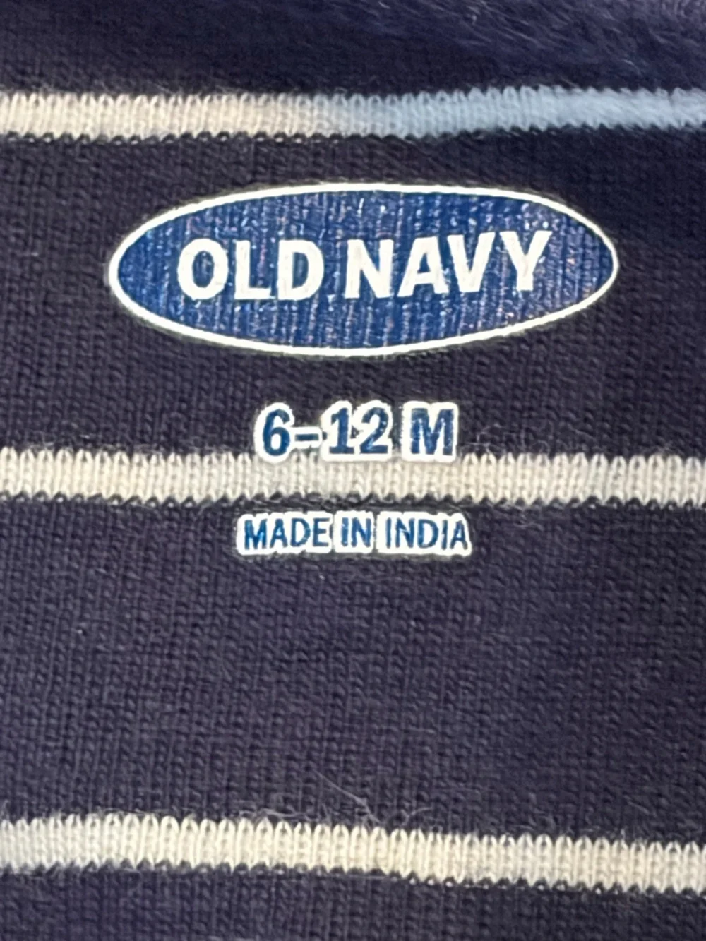 Old Navy Navy & White Striped Short-Sleeve Baby Bodysuit